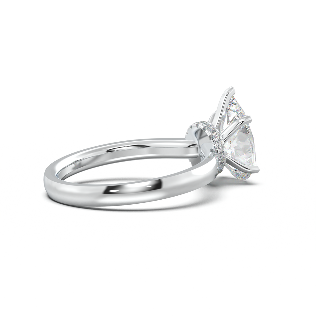 Pear Hidden Halo Engagement Ring