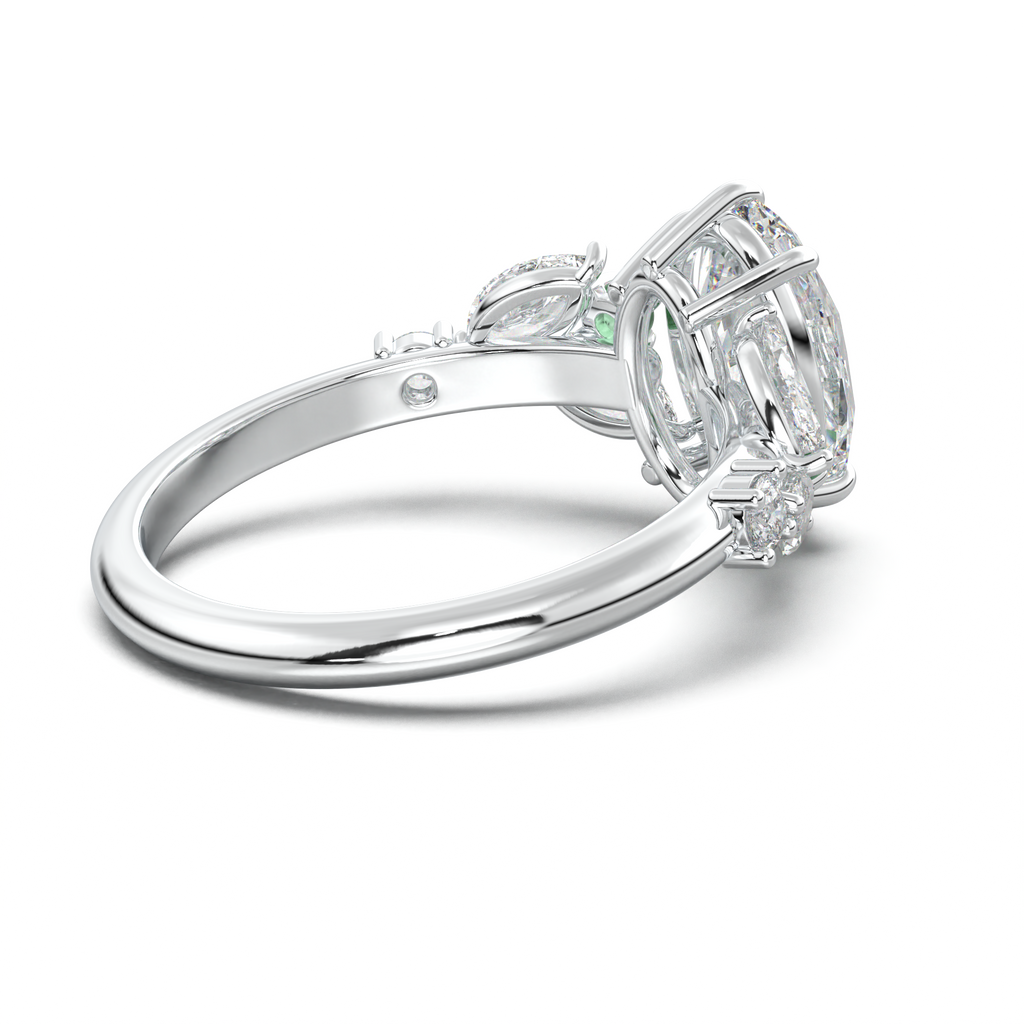 Oval Marquise-Accent Engagement Ring