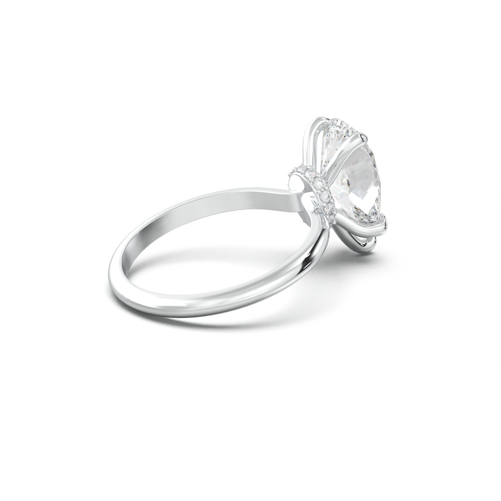 Pear Hidden Halo Engagement Ring