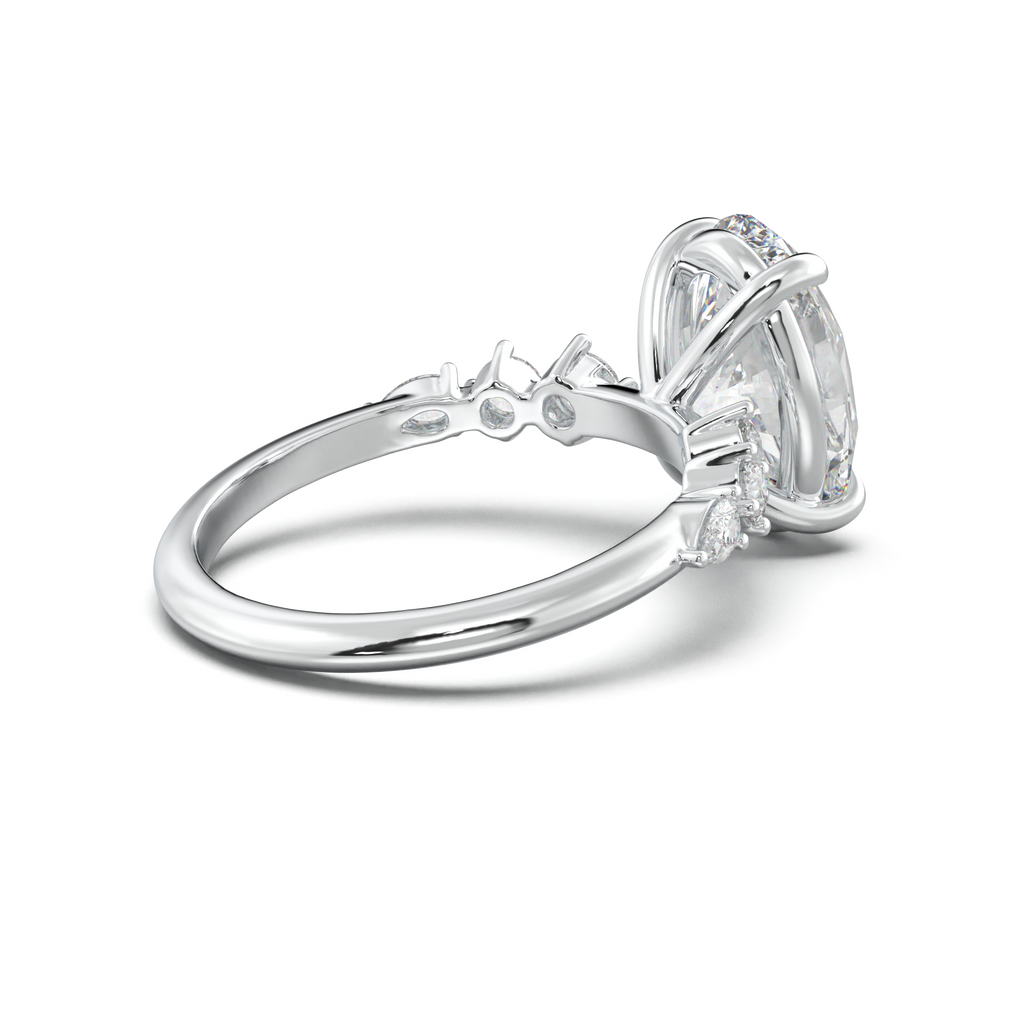 Oval Pear-Accent Engagement Ring