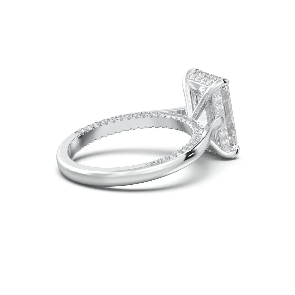 Radiant Pavé Hidden Halo Engagement Ring