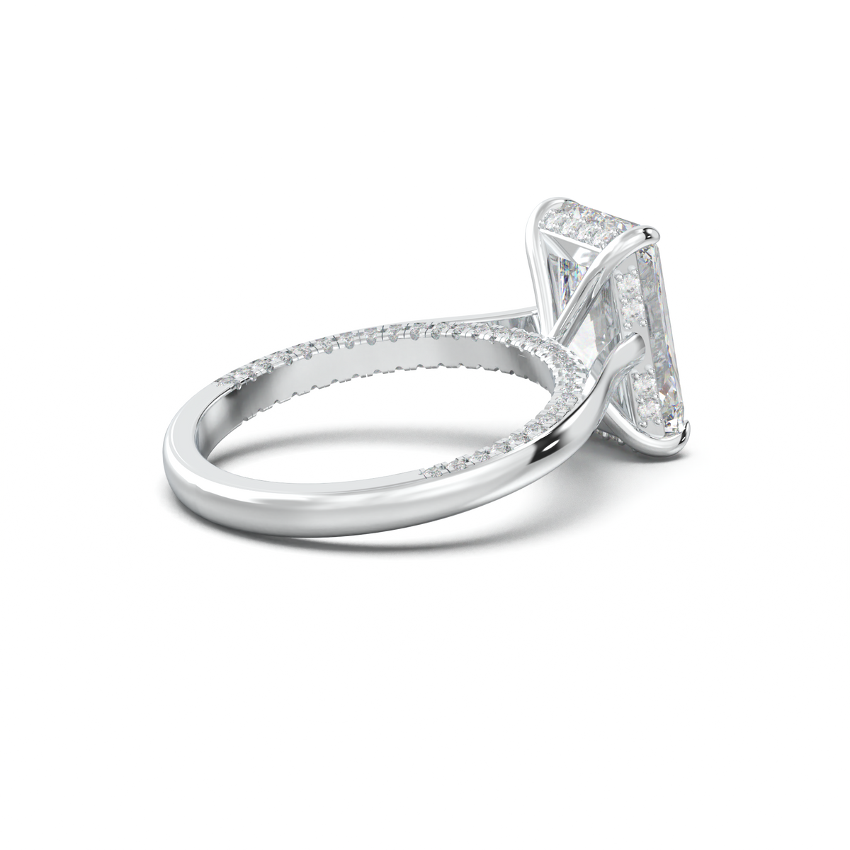 Radiant Pavé Hidden Halo Engagement Ring