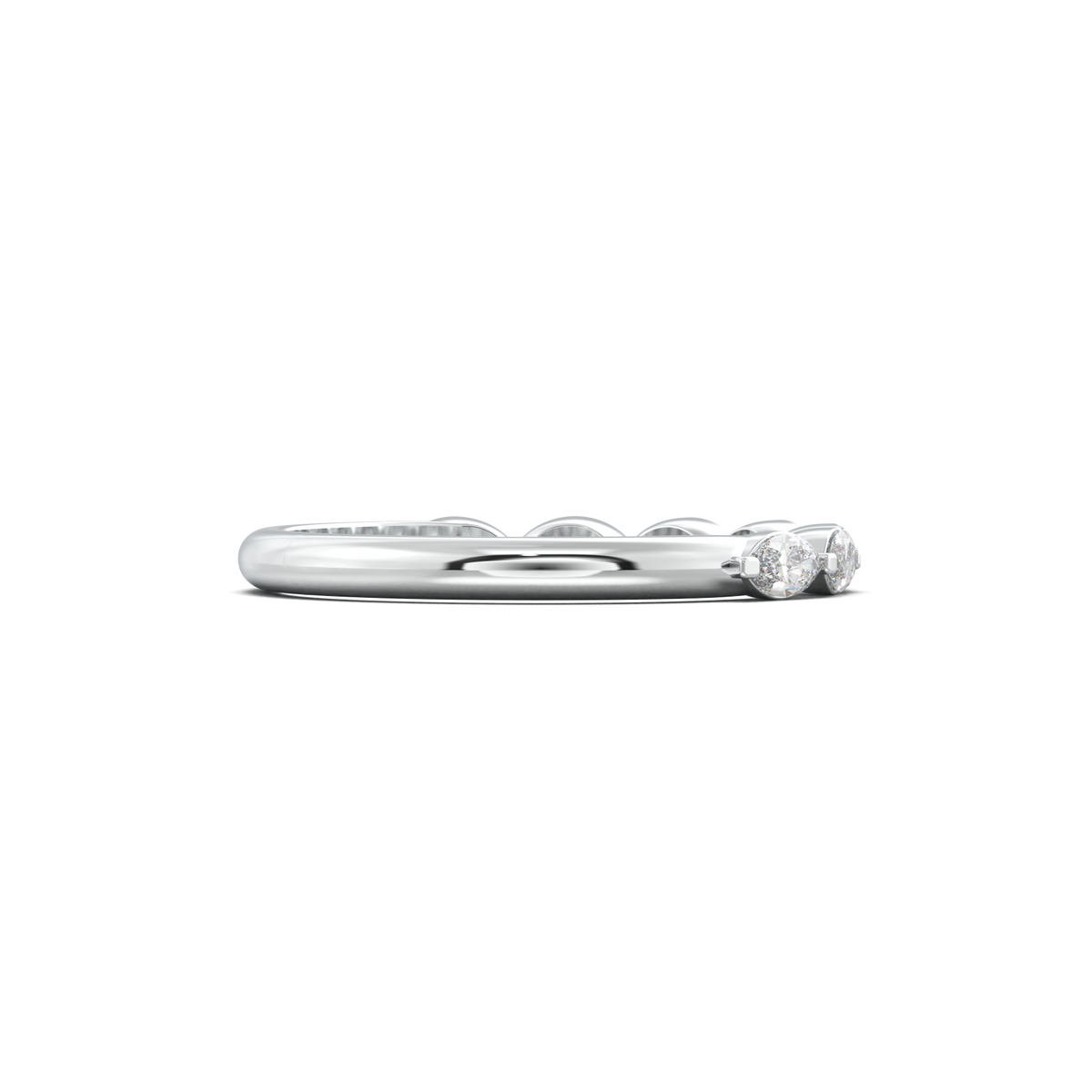 East-West Marquise Half-Eternity Wedding Band