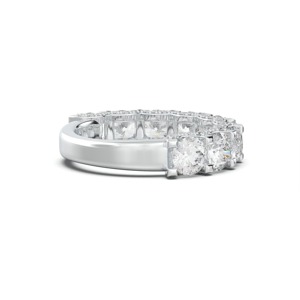 Round Diamond Pavé-Edge Wedding Band