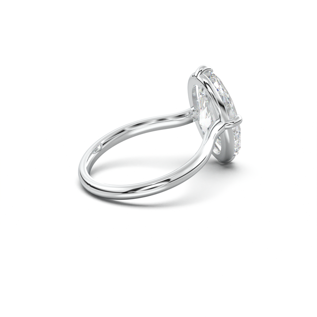 Elongated Moval Solitaire Engagement Ring