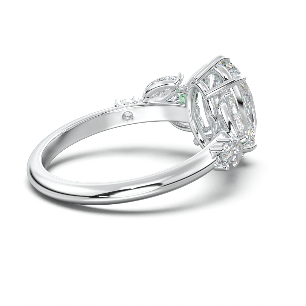 Oval Marquise-Accent Engagement Ring