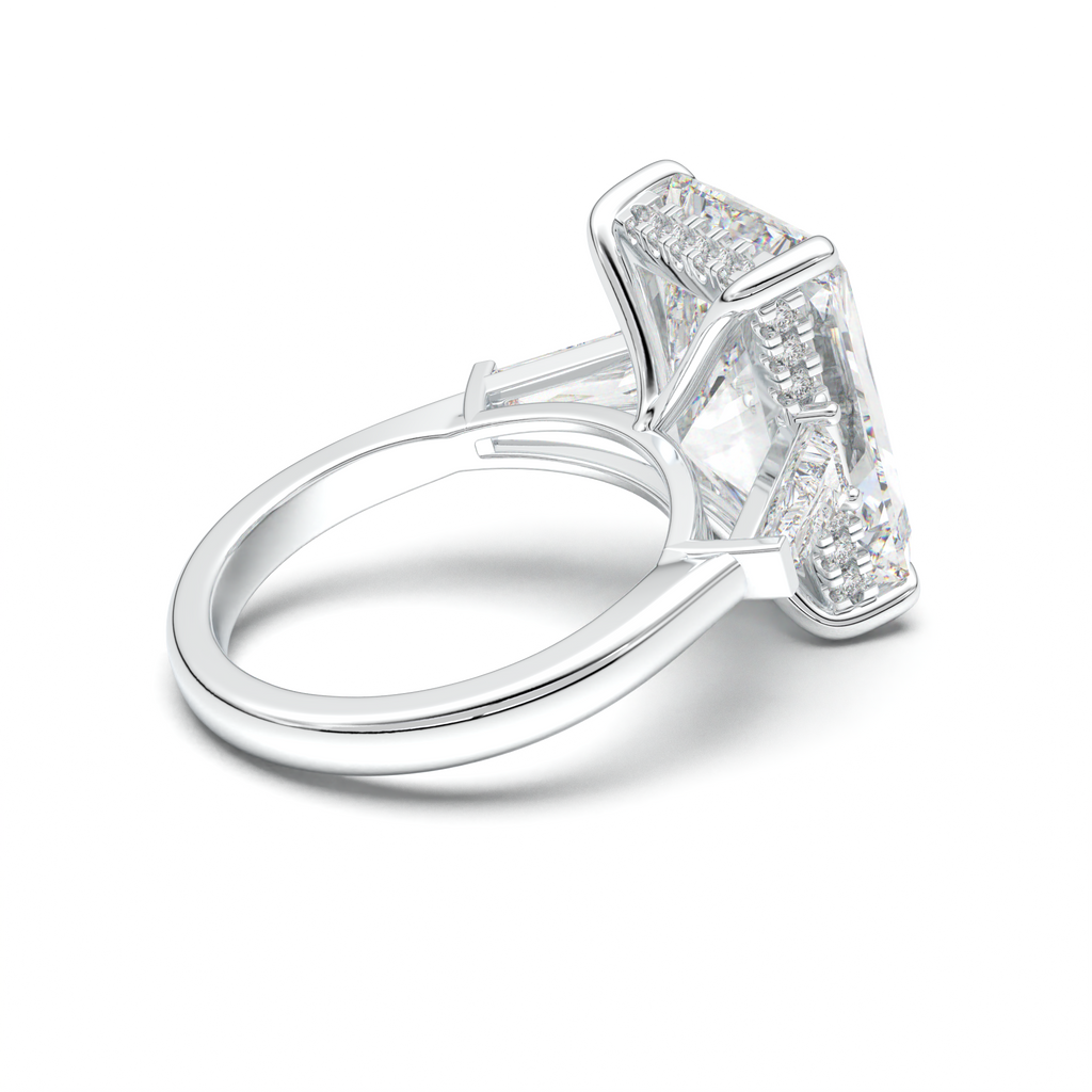 Radiant Baguette Hidden Halo Engagement Ring