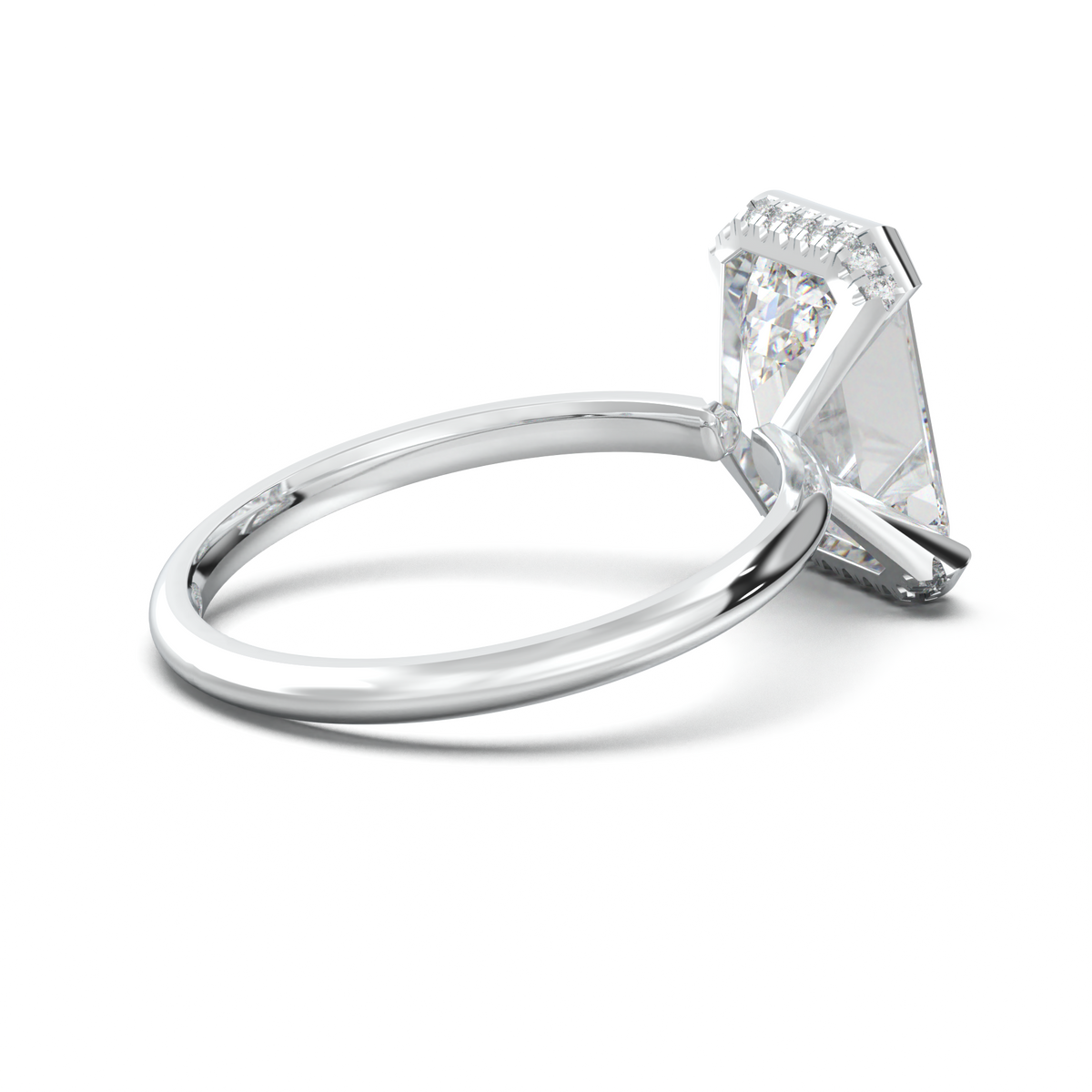 Emerald Hidden Halo Engagement Ring