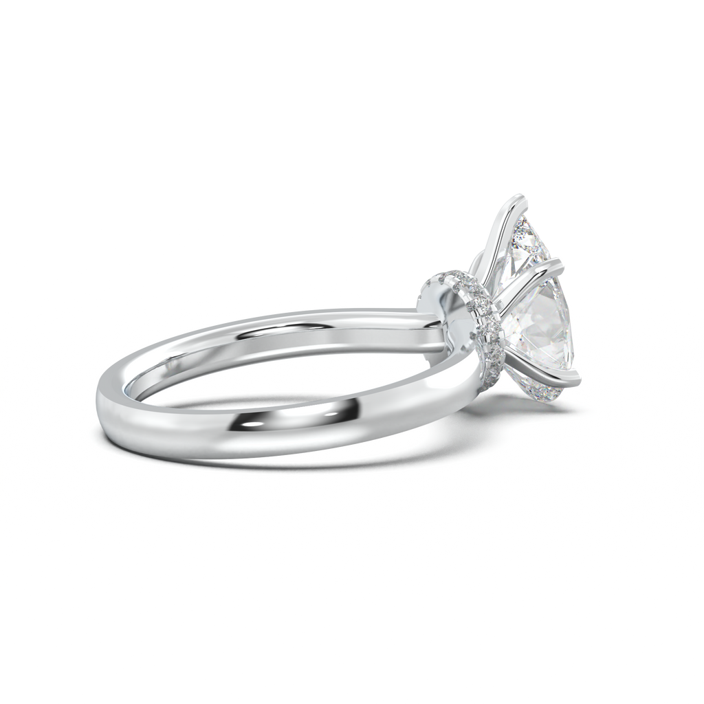 Pear Hidden Halo Engagement Ring