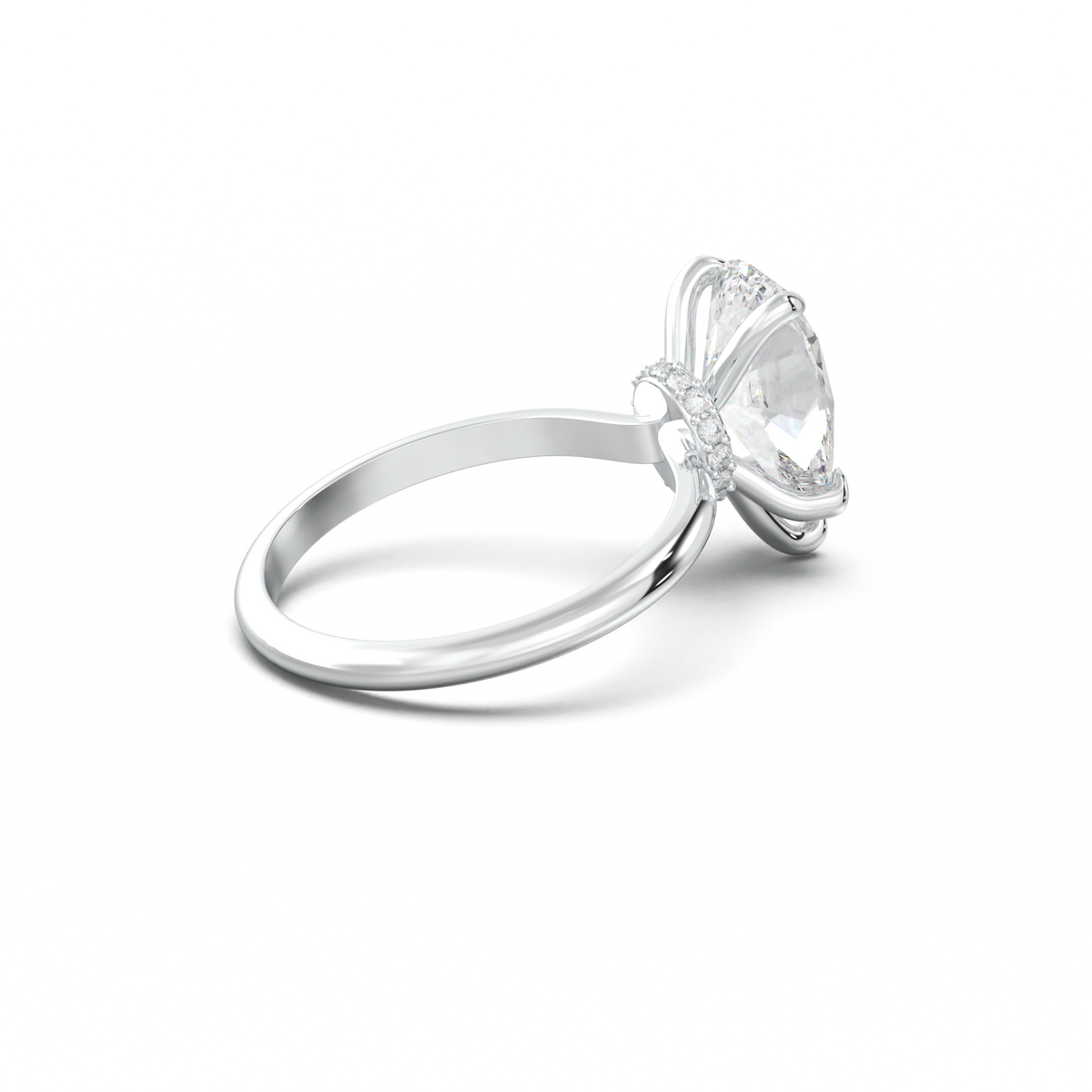 Pear Hidden Halo Engagement Ring