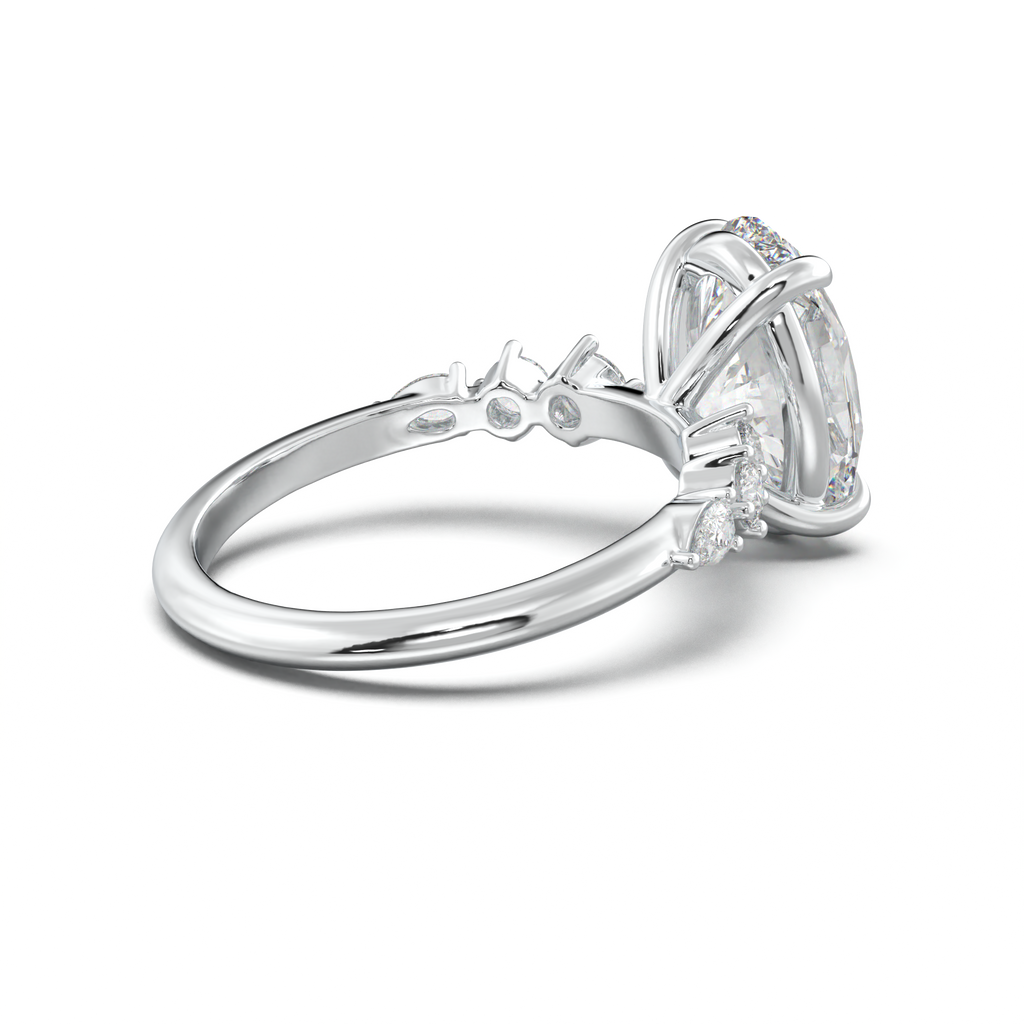 Oval Pear-Accent Engagement Ring