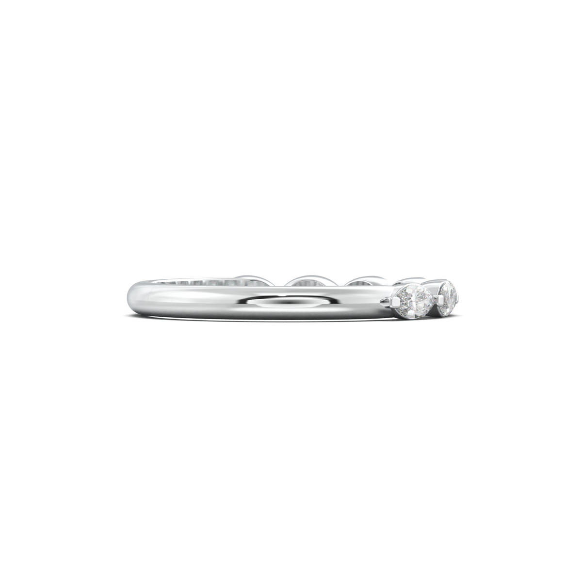 East-West Marquise Half-Eternity Wedding Band