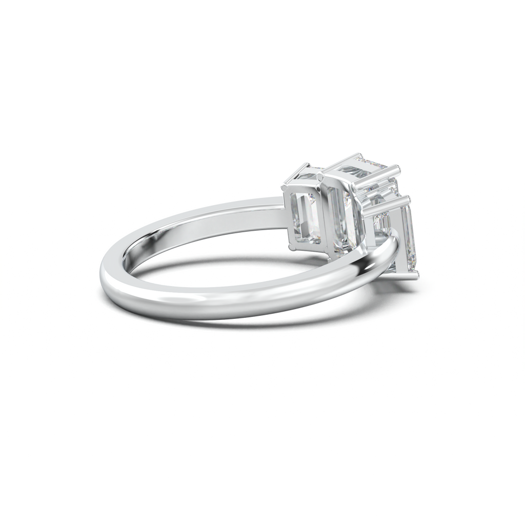 Emerald Three-Stone Engagement Ring