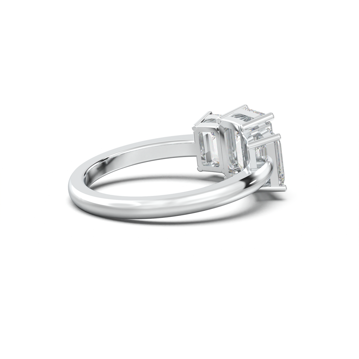 Emerald Three-Stone Engagement Ring