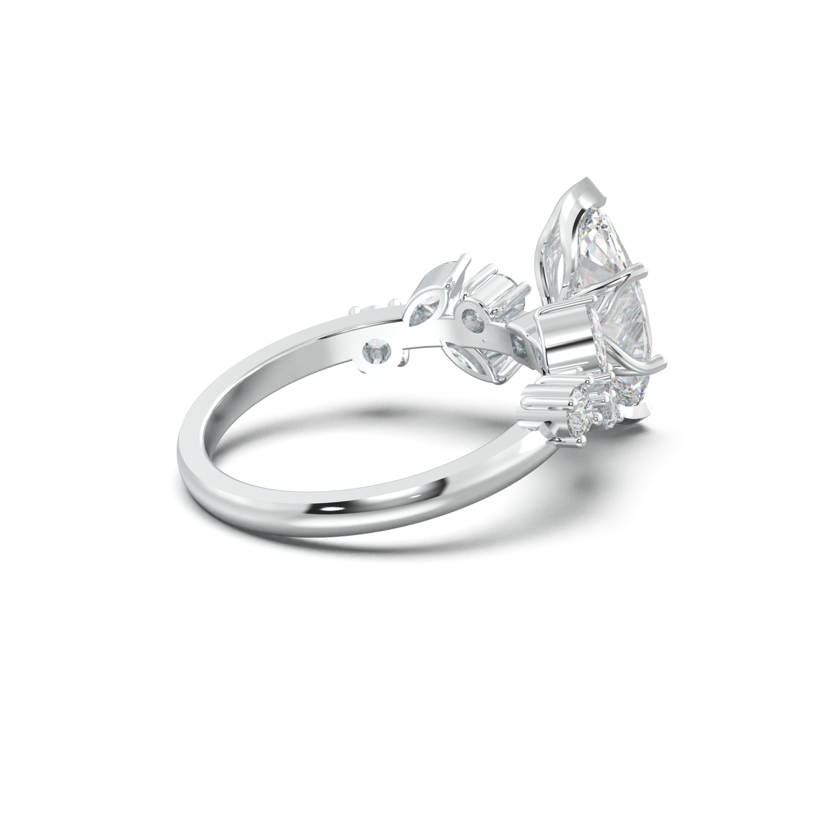 Marquise Mixed Side-Stone Engagement Ring