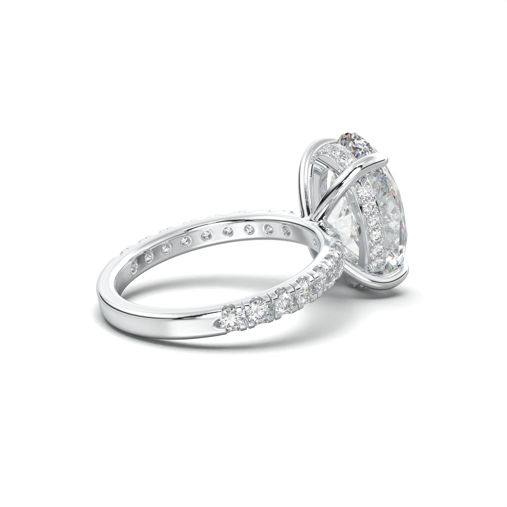 Oval Pavé Hidden Halo Engagement Ring