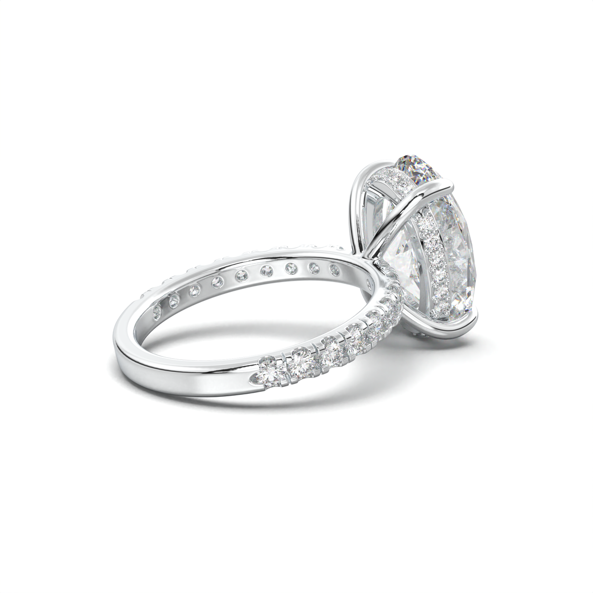 Oval Pavé Hidden Halo Engagement Ring