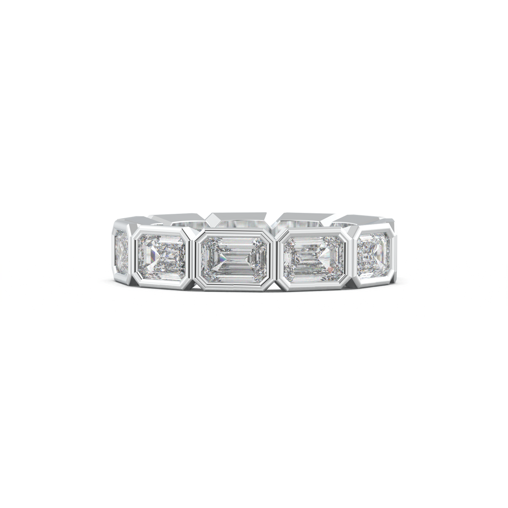 Emerald-Cut Bezel-Style Eternity Wedding Band