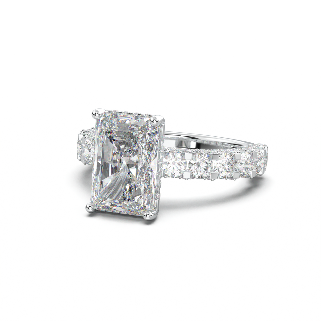 Radiant Diamond Band Engagement Ring
