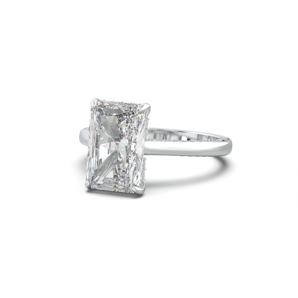 Radiant Pavé Hidden Halo Engagement Ring