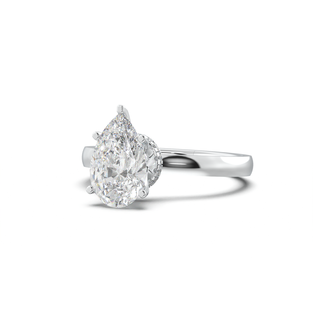 Cushion Hidden Pavé Engagement Ring