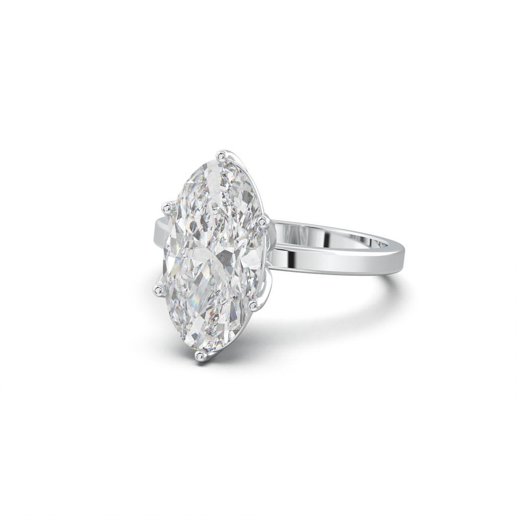 Oval Diamond-Accent Gallery Engagement Ring