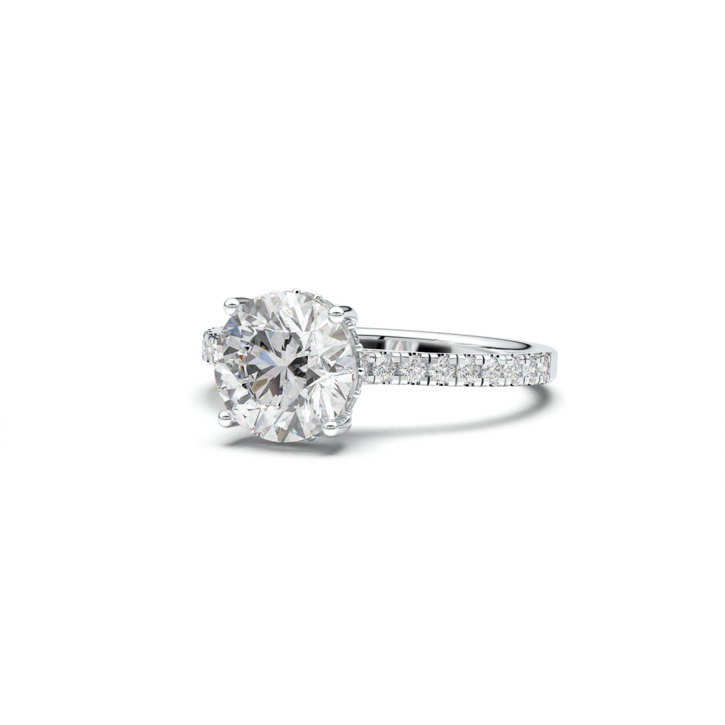 Round Pavé Engagement Ring