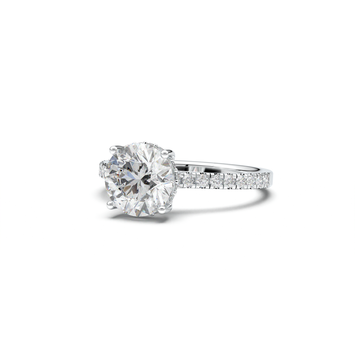 Round Pavé Engagement Ring