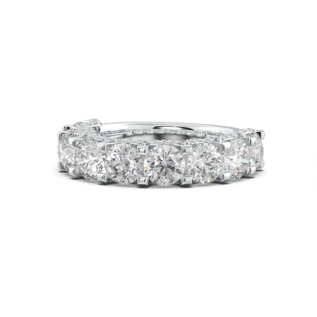 Round Diamond Pavé-Edge Wedding Band
