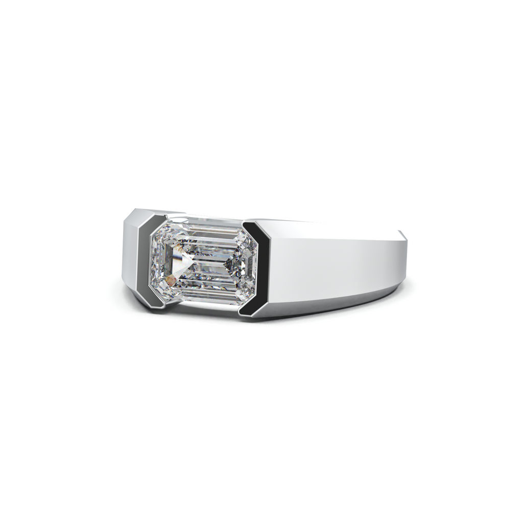 East-West Emerald Men's Ring