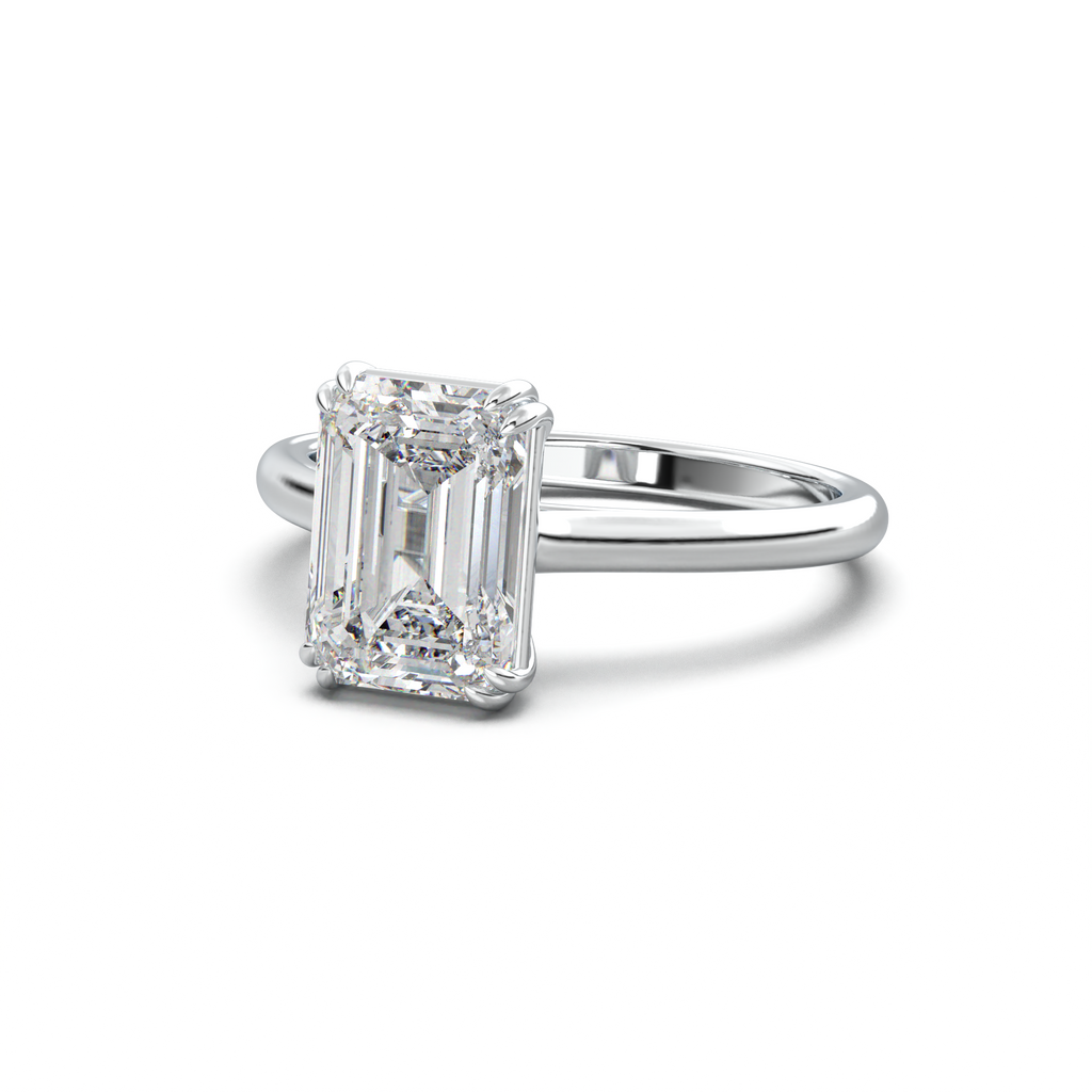 Emerald Solitaire Engagement Ring