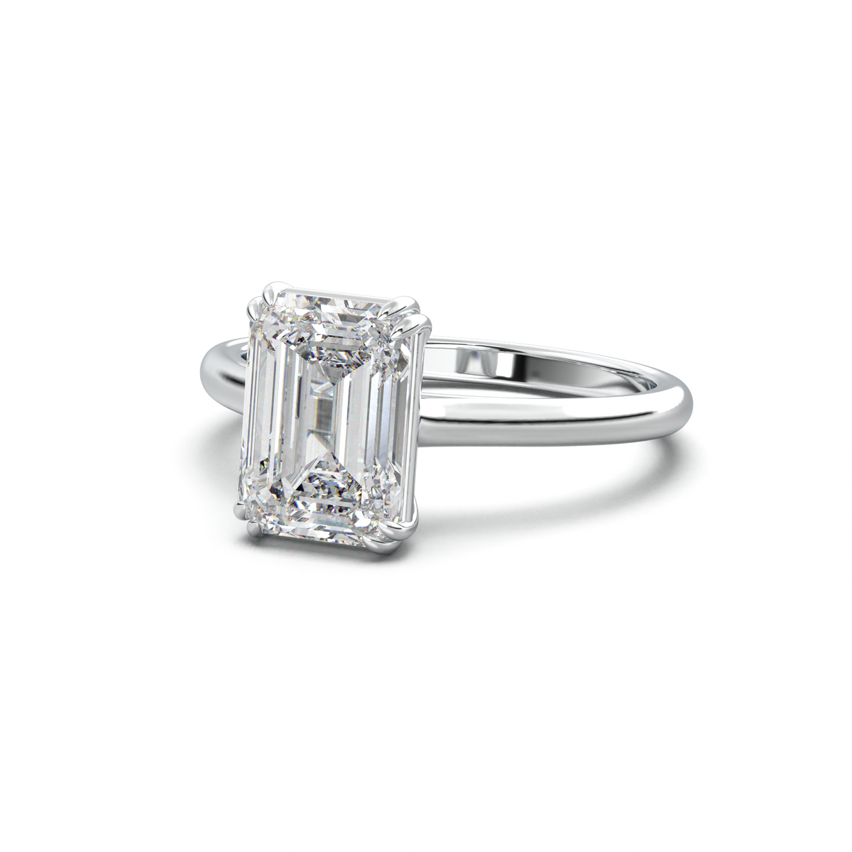 Emerald Solitaire Engagement Ring