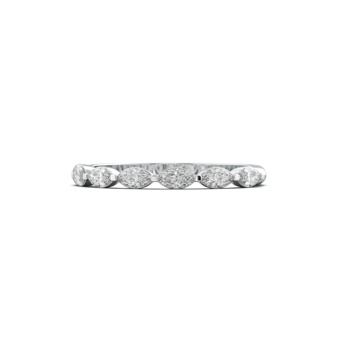 East-West Marquise Half-Eternity Wedding Band