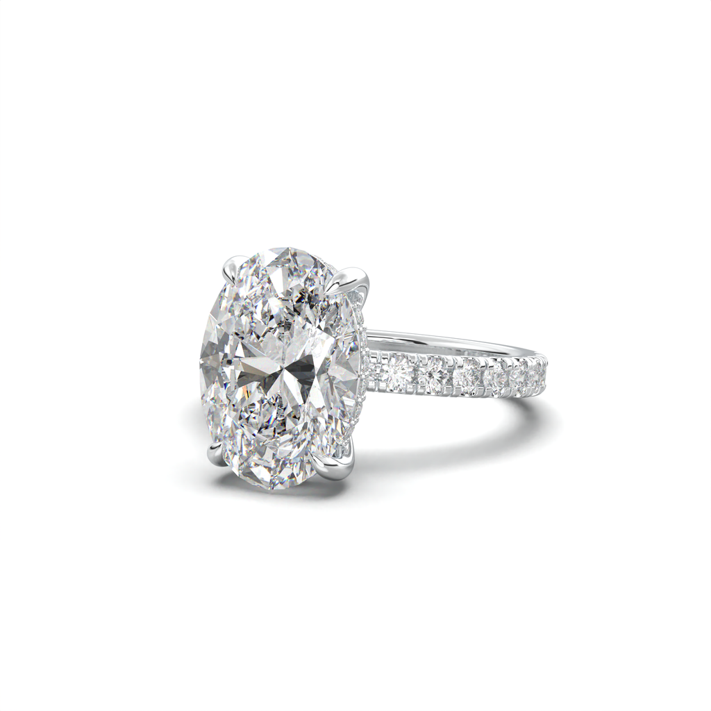 Oval Pavé Hidden Halo Engagement Ring