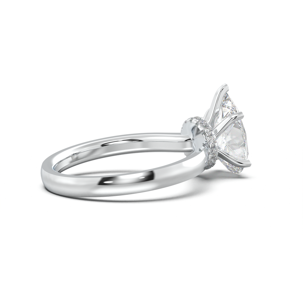 Pear Hidden Halo Engagement Ring