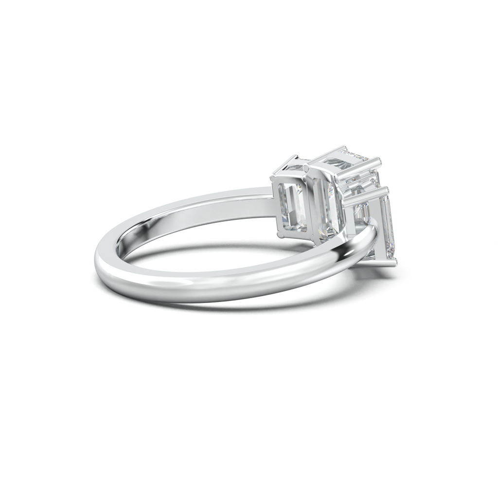 Emerald Three-Stone Engagement Ring