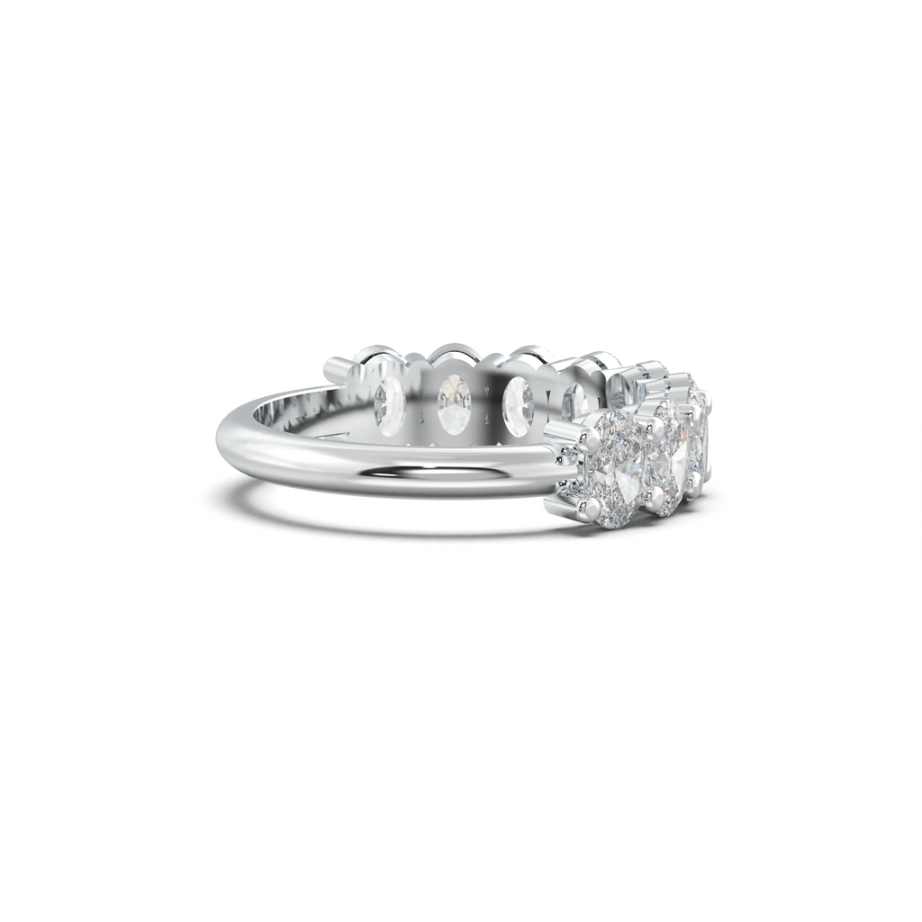 Nine-Oval Half-Eternity Wedding Band