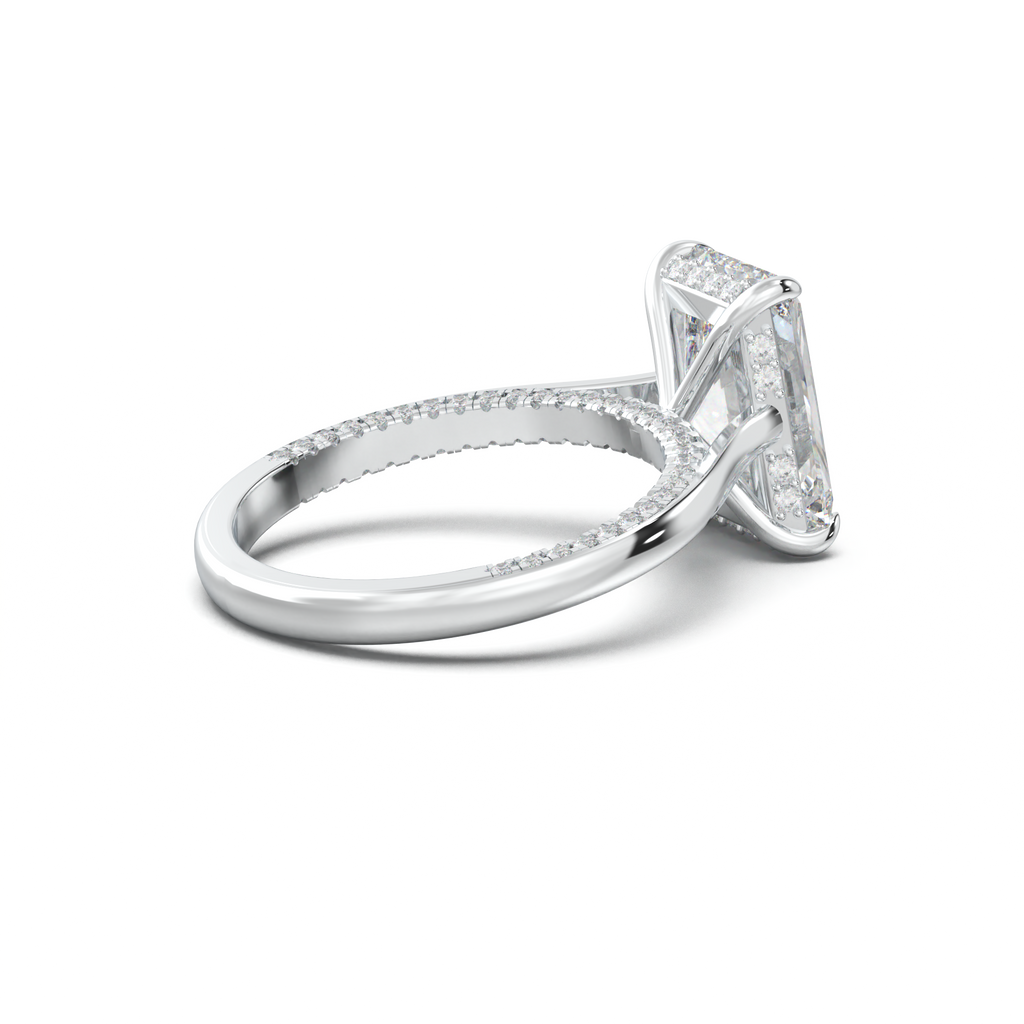 Radiant Pavé Hidden Halo Engagement Ring