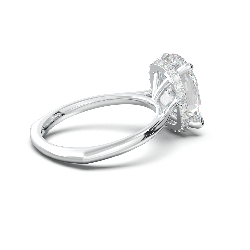 Cushion Hidden Halo Engagement Ring