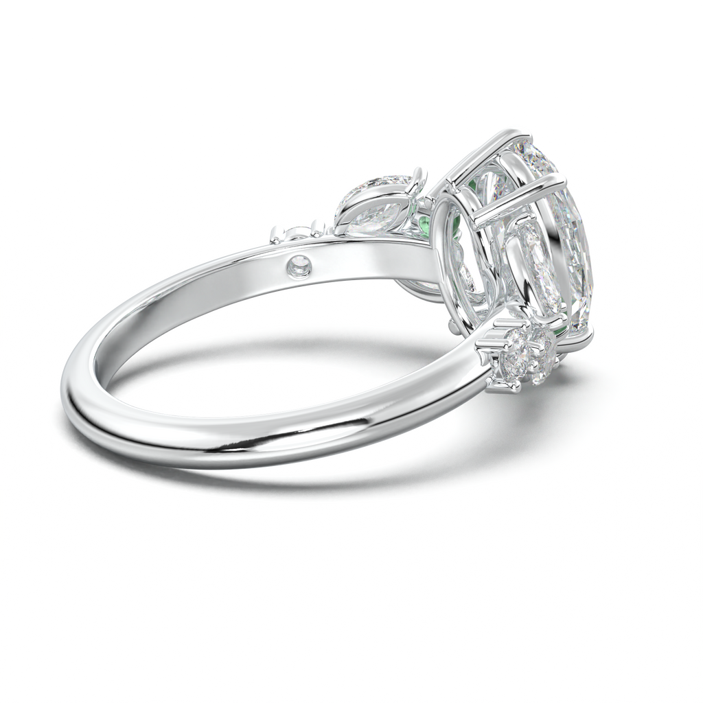Oval Marquise-Accent Engagement Ring