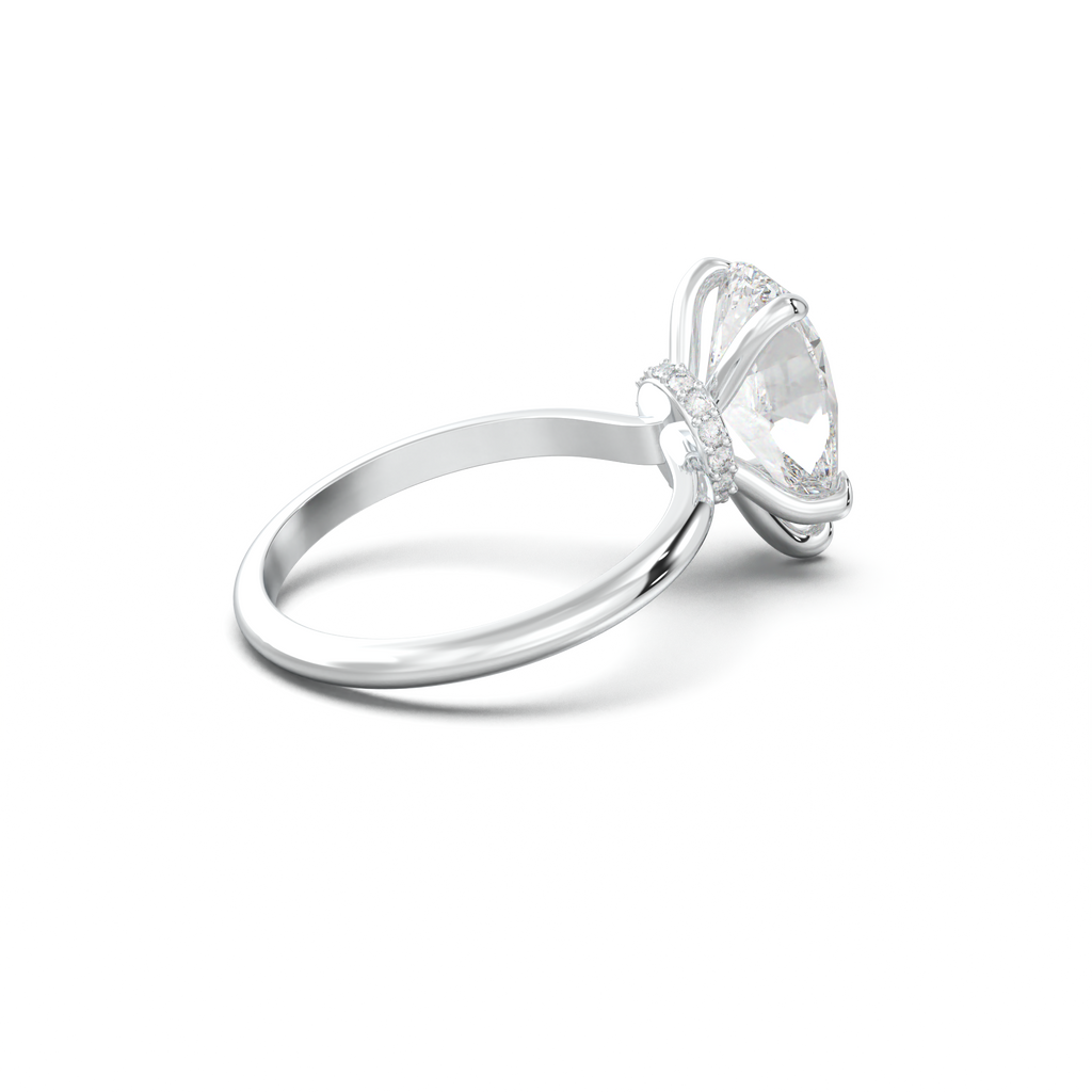 Pear Hidden Halo Engagement Ring