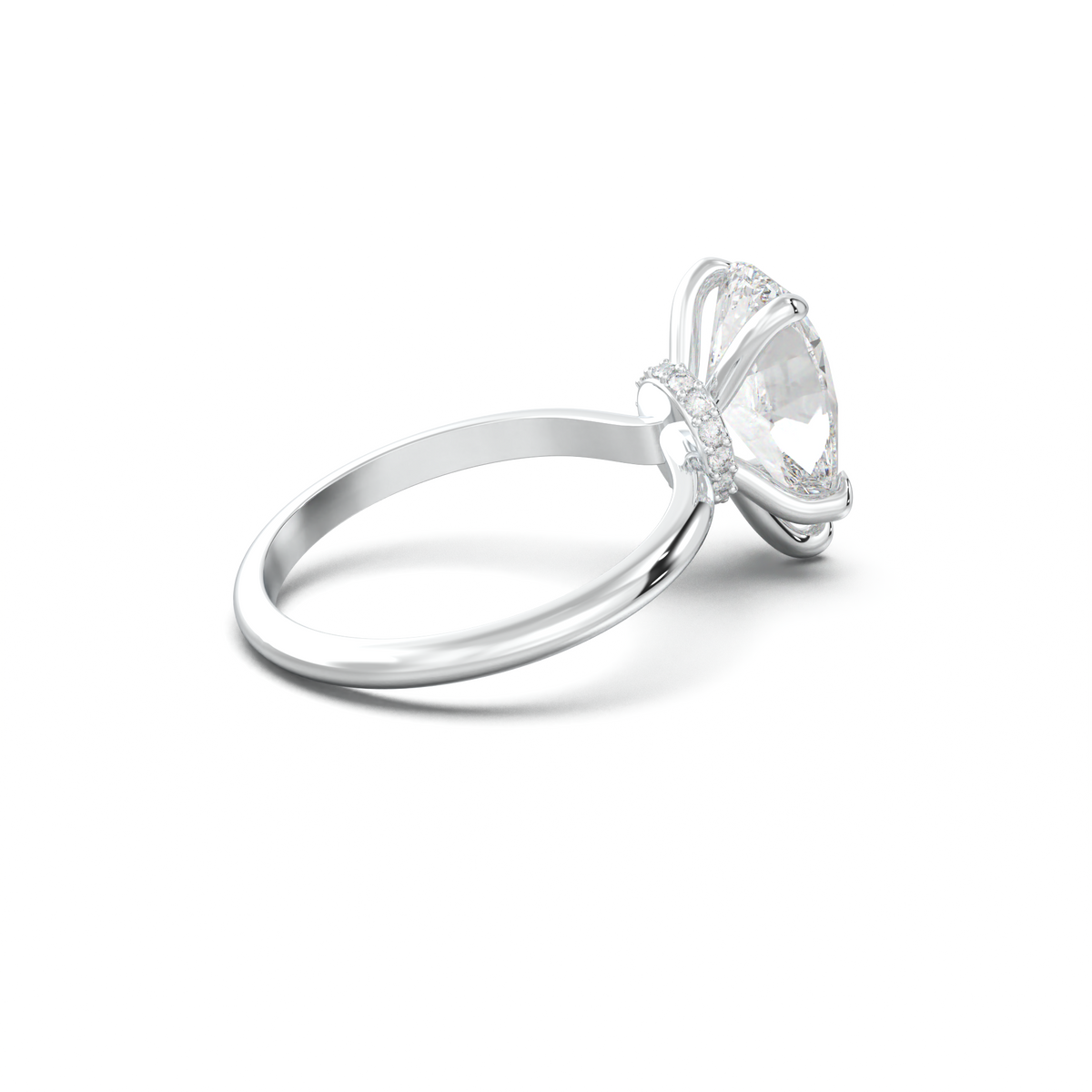 Pear Hidden Halo Engagement Ring