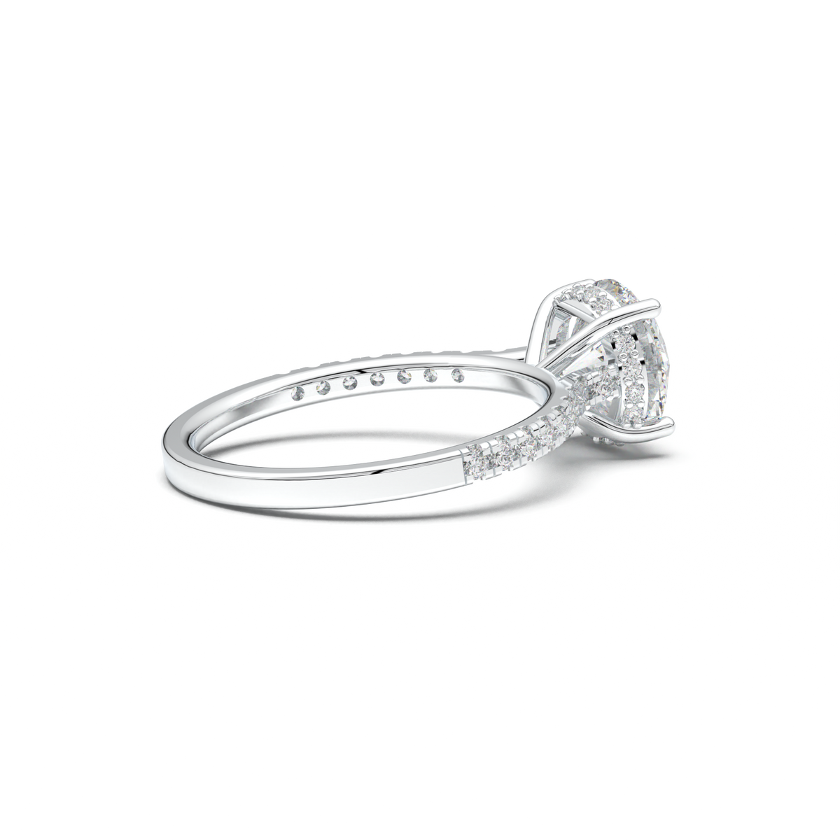 Round Pavé Engagement Ring