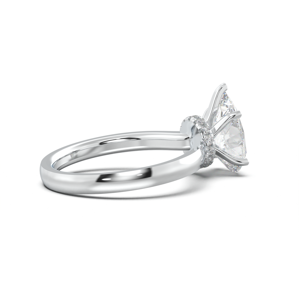 Cushion Hidden Pavé Engagement Ring