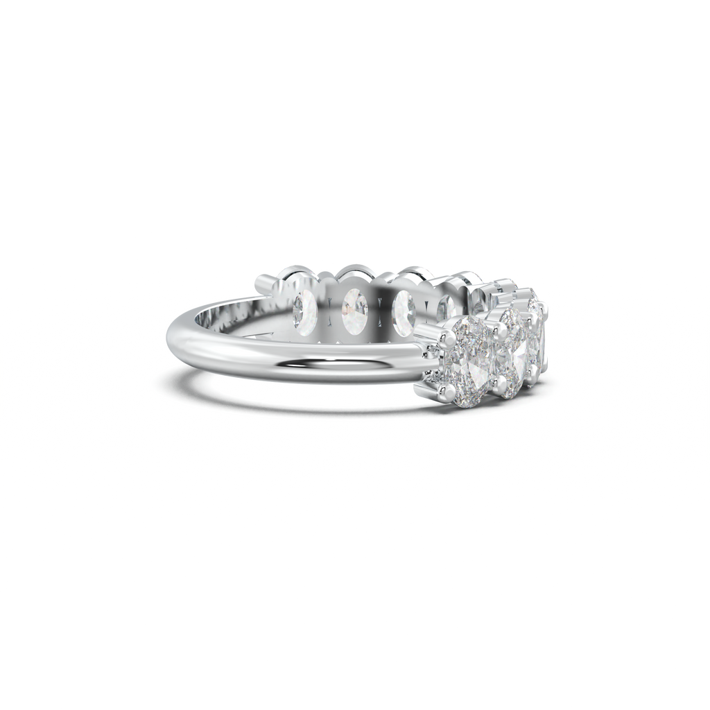 Nine-Oval Half-Eternity Wedding Band
