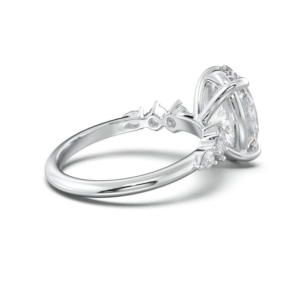 Oval Pear-Accent Engagement Ring