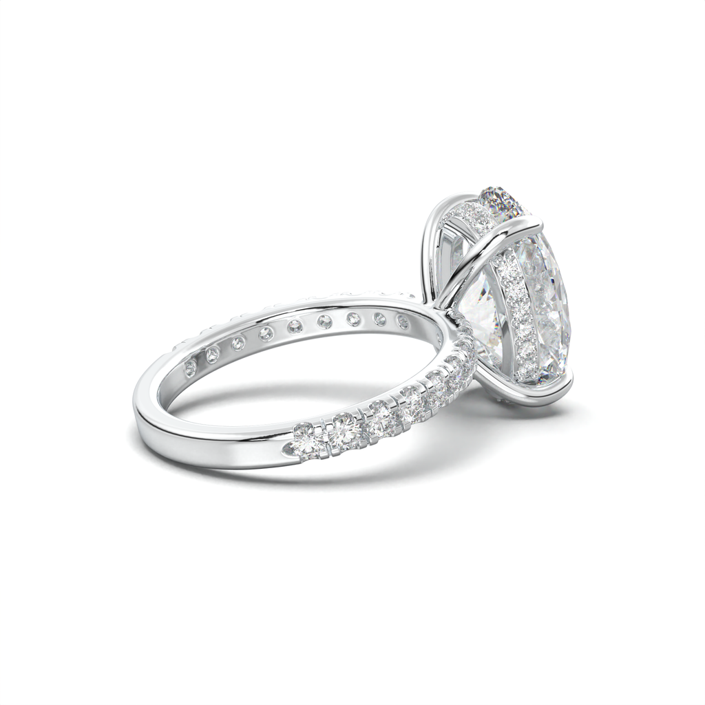Oval Pavé Hidden Halo Engagement Ring