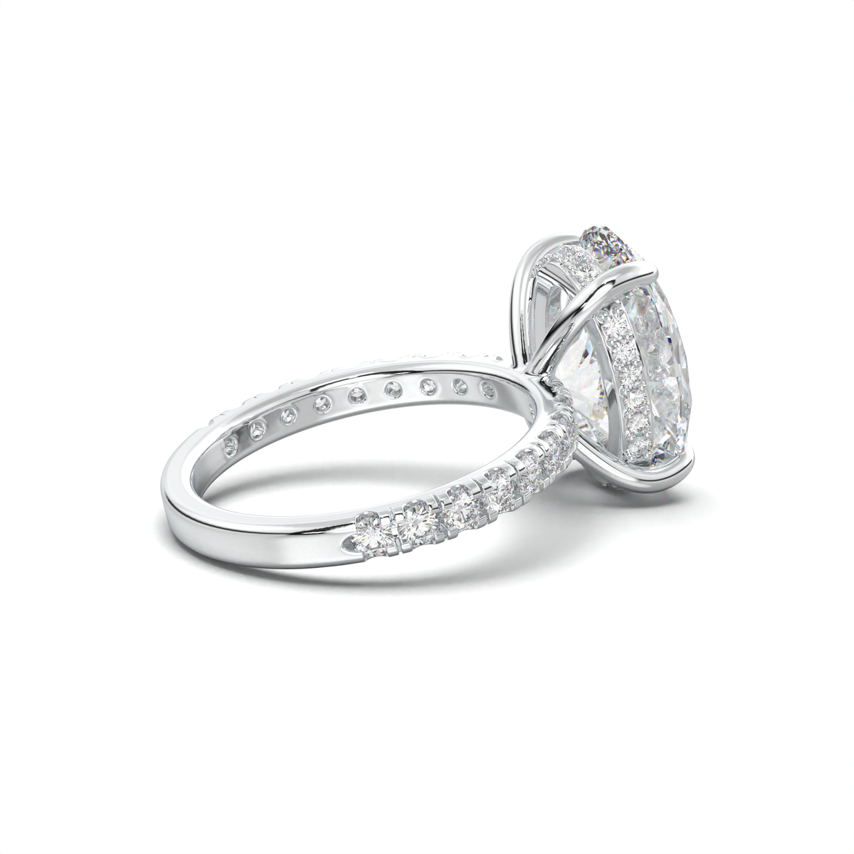 Oval Pavé Hidden Halo Engagement Ring