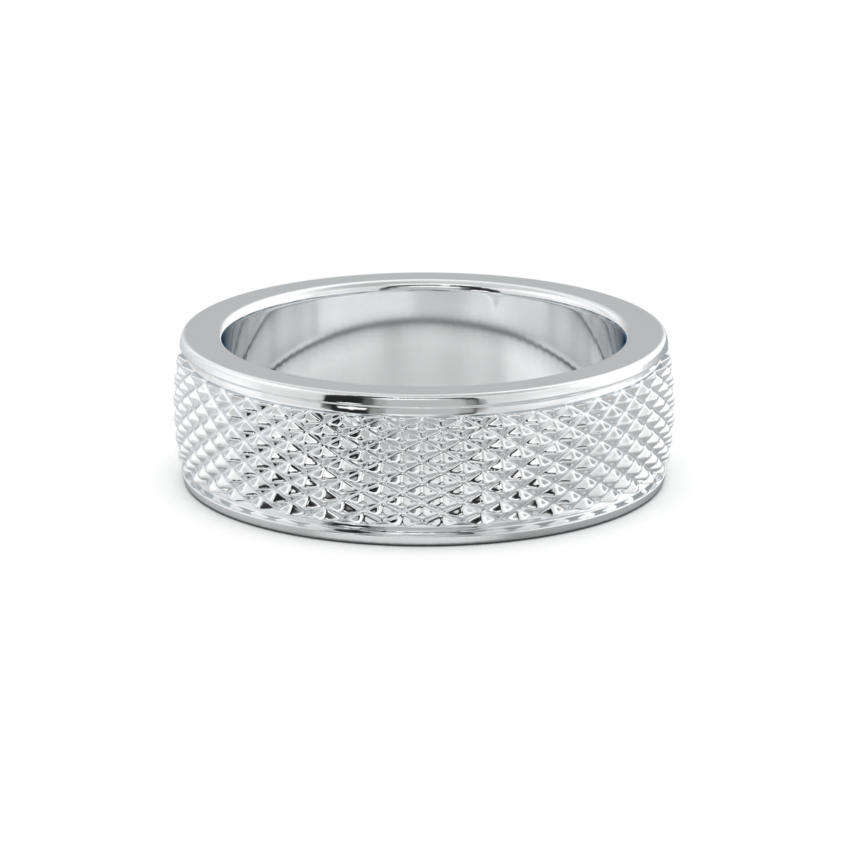Diamond-Cut Textured Men's Wedding Band