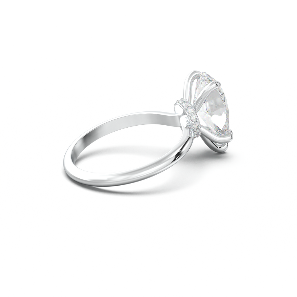 Pear Hidden Halo Engagement Ring